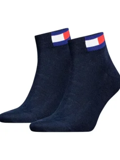 Lot de 2 paires de chaussettes en coton mélangé marine unies coupe courte