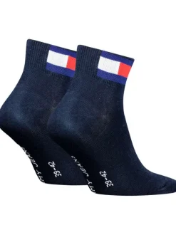 Lot de 2 paires de chaussettes en coton mélangé marine unies coupe courte