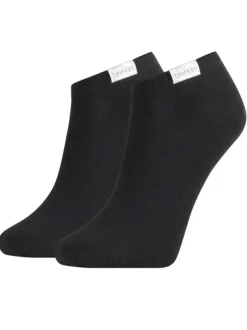 Lot de 2 paires de chaussettes en coton noires unies coupe socquette