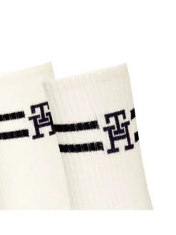Lot de 2 paires de chaussettes hautes blanches avec monogramme