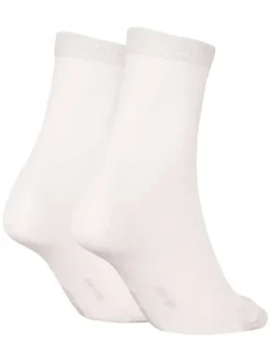 Lot de 2 paires de chaussettes hautes blanches unies avec logo iconique