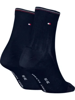 Lot de 2 paires de chaussettes hautes bleu marine en coton mélangé