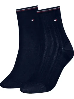 Lot de 2 paires de chaussettes hautes bleu marine en coton mélangé