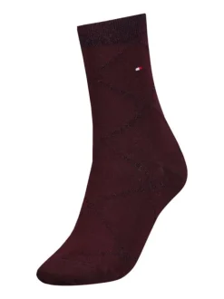 Lot de 2 paires de chaussettes hautes bordeaux unies avec une coupe haute