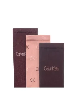 Lot de 3 paires de chaussettes hautes bordeaux unies à monogrammes