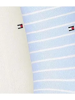 Lot de 2 paires de chaussettes hautes en coton mélangé beiges rayées