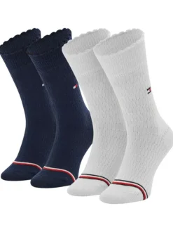 Lot de 2 paires de chaussettes hautes en coton mélangé multicolores