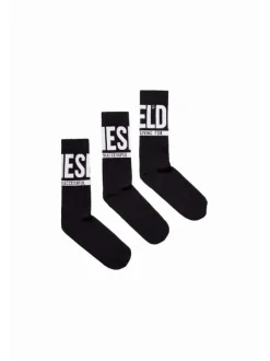 Lot de 3 paires de chaussettes hautes en coton mélangé noires