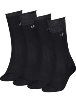 Lot de 4 paires de chaussettes hautes en coton mélangé noires unies