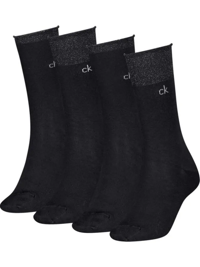 Lot de 4 paires de chaussettes hautes en coton mélangé noires unies