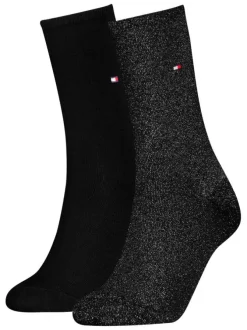 Lot de 2 paires de chaussettes hautes en coton mélangé noires unies