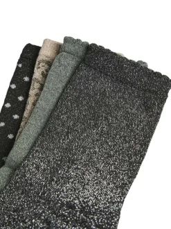 Lot de 4 paires de chaussettes hautes multicolores avec imprimé