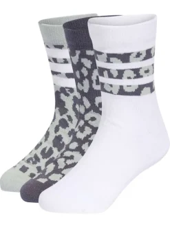 Lot de 3 paires de chaussettes hautes multicolores ornées d'un motif animalier