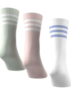 Lot de 3 paires de chaussettes hautes multicolores rayées pastels
