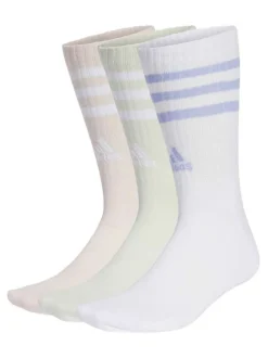 Lot de 3 paires de chaussettes hautes multicolores rayées pastels