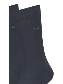 Lot de 2 paires de chaussettes hautes noires en coton mélangé unies