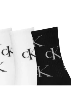 Lot de 4 paires de chaussettes hautes noires monogrammes à coupe haute