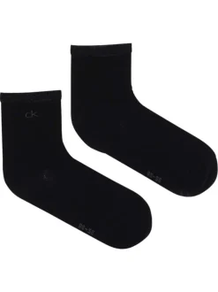 Lot de 2 paires de chaussettes hautes noires unies avec lurex
