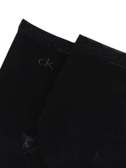 Lot de 2 paires de chaussettes hautes noires unies avec lurex