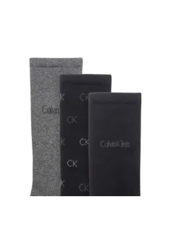 Lot de 3 paires de chaussettes hautes noires unies avec marque sur le haut