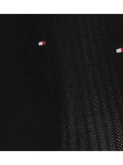 Lot de 2 paires de chaussettes hautes noires unies avec une coupe haute et imprimé texturé