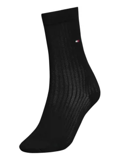 Lot de 2 paires de chaussettes hautes noires unies avec une coupe haute et imprimé texturé
