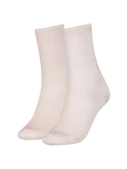 Lot de 2 paires de chaussettes hautes rose unies