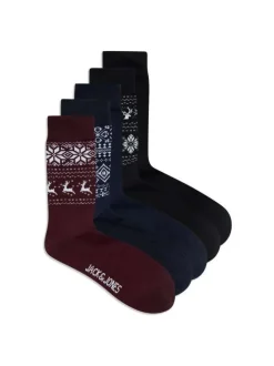 Lot de 5 paires de chaussettes JACFROST multicolores avec imprimés abstraits