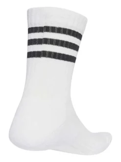 Lot de 3 paires de chaussettes mi-hautes blanches unies 3 bandes colorées