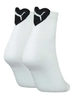 Lot de 2 paires de chaussettes mi-hautes en coton mélangé blanches unies