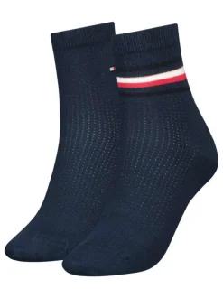 Lot de 2 paires de chaussettes mi-hautes en coton mélangé marine