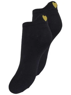 Lot de 2 paires de chaussettes mi-hautes en coton mélangé noires unies