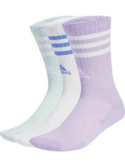 Lot de 3 paires de chaussettes mi-hautes multicolores unies 3 bandes