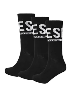 Lot de 3 paires de chaussettes noires en coton mélangé unies