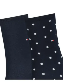 Lot de 2 paires de chaussettes noires à pois en coton mélangé extensible