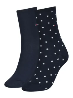 Lot de 2 paires de chaussettes noires à pois en coton mélangé extensible