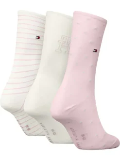 Lot de 3 paires de chaussettes roses fantaisie coupe haute