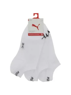 Lot de 3 paires de socquettes blanches unies avec le logo de la marque