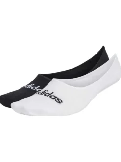 Lot de 2 paires de socquettes invisibles noires et blanches, logos contrastés