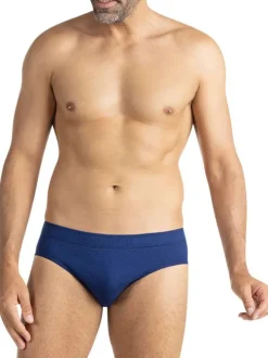 Lot de 3 slips en coton bleus à motifs pourvus d'une taille basse
