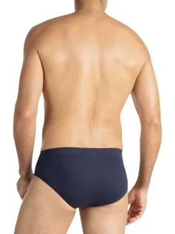 Lot de 3 slips en coton bleus à motifs pourvus d'une taille basse