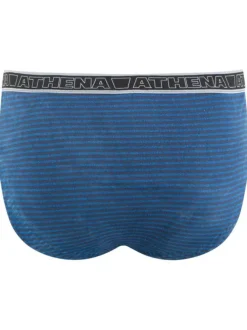 Lot de 3 slips en coton marine unis à coupe fermée et taille élastiquée