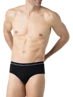 Lot de 3 slips en coton multicolores à motifs avec le nom de la marque
