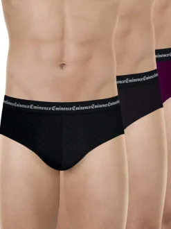 Lot de 3 slips en coton multicolores à motifs avec le nom de la marque