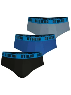 Lot de 3 slips en coton multicolores unis avec une coupe fermée