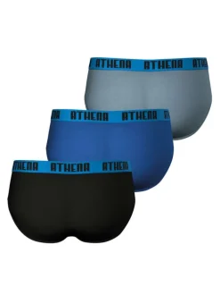 Lot de 3 slips en coton multicolores unis avec une coupe fermée