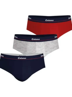 Lot de 3 slips en coton multicolores unis avec une coupe fermée