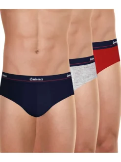 Lot de 3 slips en coton multicolores unis avec une coupe fermée