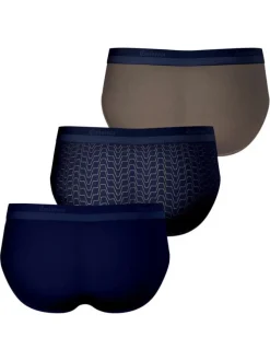 Lot de 3 slips en coton multicolores unis avec une taille élastiquée