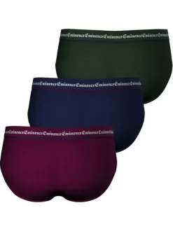 Lot de 3 slips en coton multicolores unis à coupe fermée et à taille élastiquée